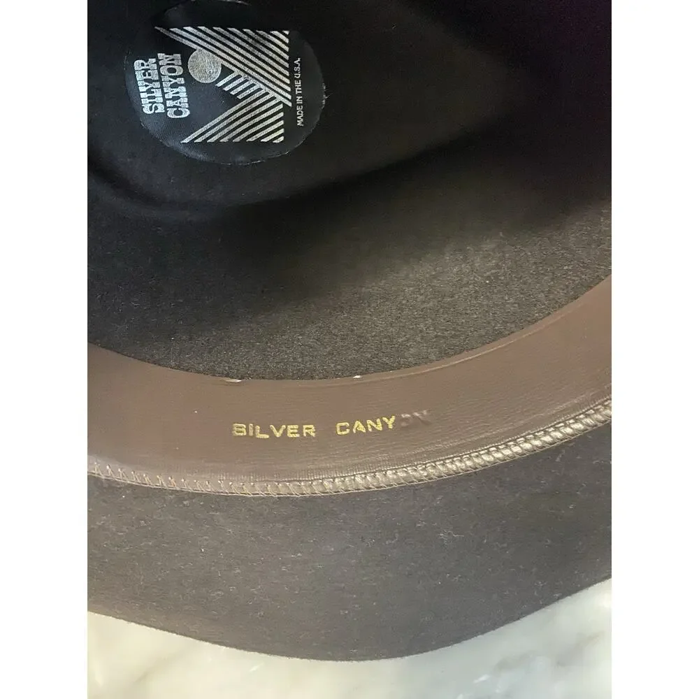 Silver Canyon Santa Fe Crushable Wool Felt Outback Western Cowboy Hat, M - Black